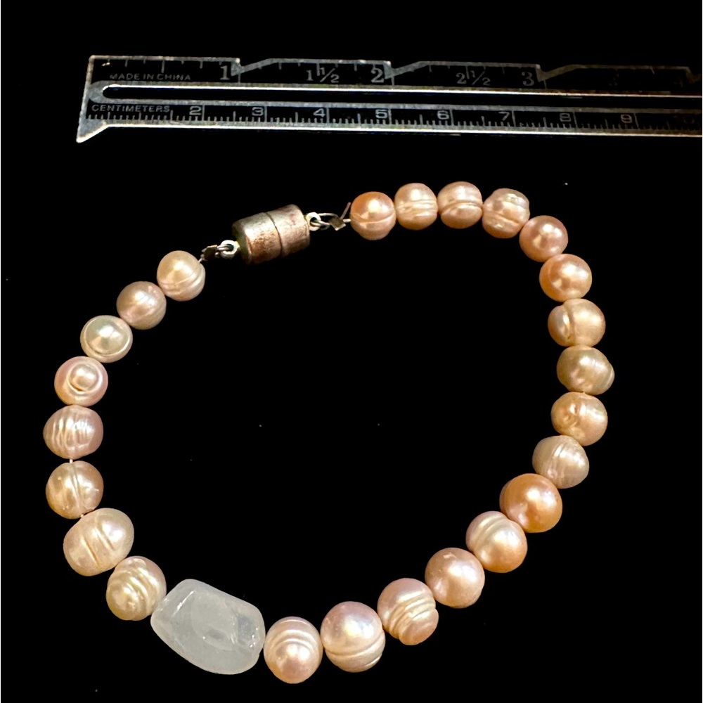 Pink Freshwater Pearl and Rose Quartz Bracelet